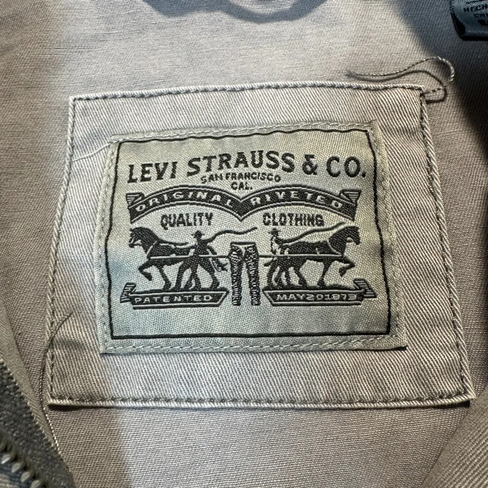 Levis Field Jacket Womens XS Gray Utility Military Cotton Twill Cargo Parka Coat